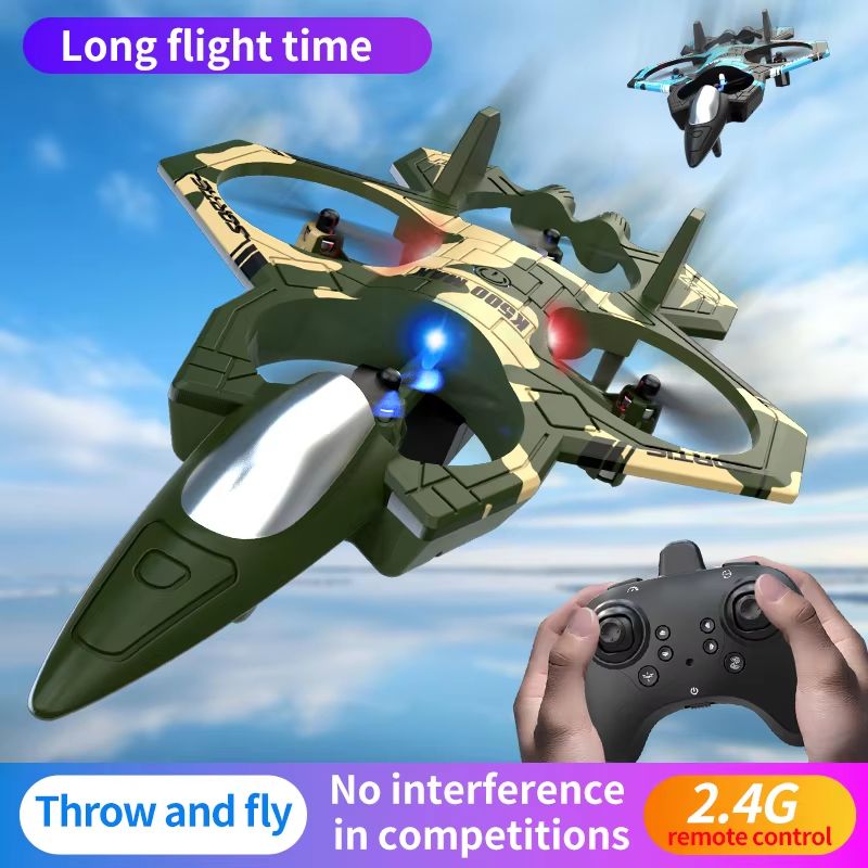 K500 RC Drone Fighter Jet  24G Remote Control Airplane With 360 Flips And Hovering 1