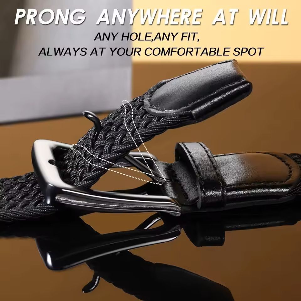 Mens Elastic Braided Stretch Belt Woven Comfortable Belt for Golf Casual Wear and Jeans