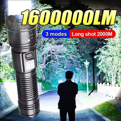Ultra-Bright USB Rechargeable LED Torch & Lantern (Perfect for Camping & Emergencies)