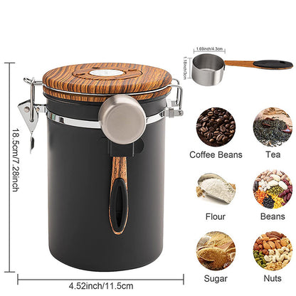 Coffee Bean Storage Tea, Stainless Steel Airtight Tank, Kitchen Items Moisture Proof Cans, Grain Storage Box