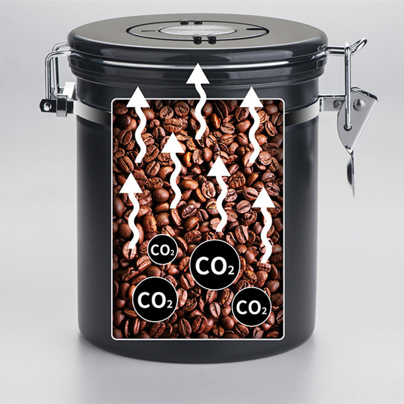 Coffee Bean Storage Tea, Stainless Steel Airtight Tank, Kitchen Items Moisture Proof Cans, Grain Storage Box