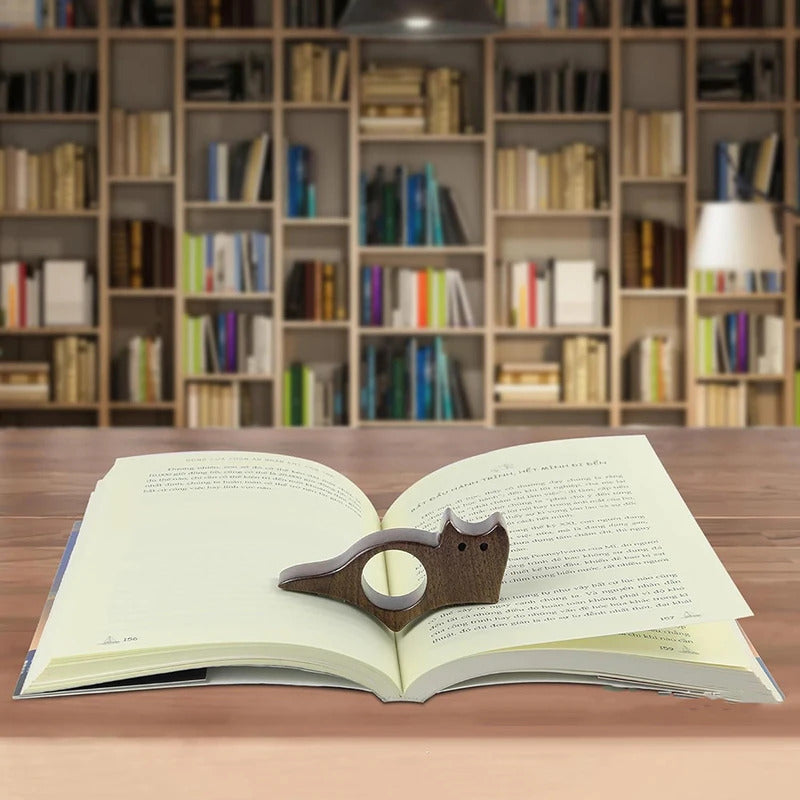 Book Page Holder, Wooden Pet Cat Dog Reading, School Supplies Student Pages, Bookmarks Rings Guide Marker Sign