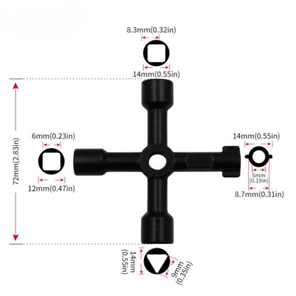 Universal 4in1 Cross Key Wrench For Plumbing Electrical And Valve Access 5