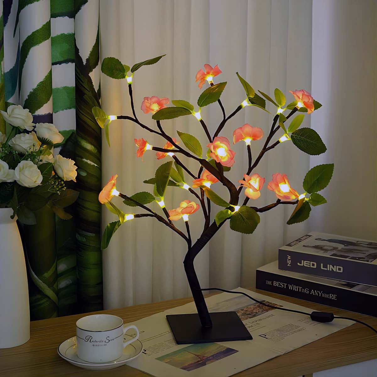 Gift Creative Luminescent Styling Light, LED Peach Blossom Plum Blossom Tree Lamp, Interior Decorative Light