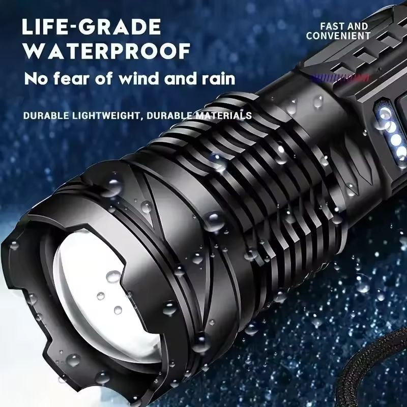 UltraBeam 2000M Rechargeable Tactical Flashlight  100000 LM Super Bright Zoom Torch 8