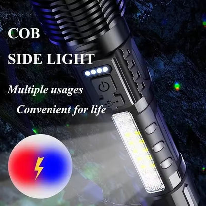 UltraBeam 2000M Rechargeable Tactical Flashlight  100000 LM Super Bright Zoom Torch 9