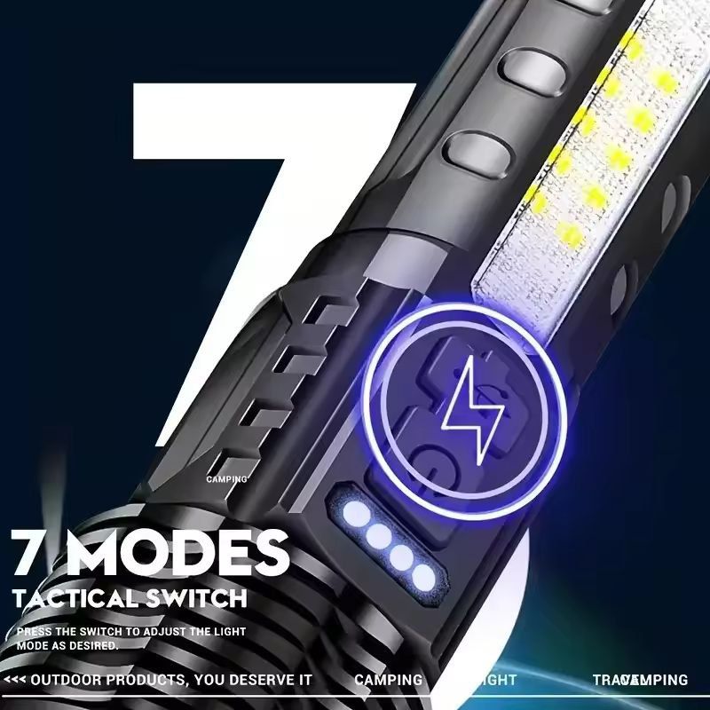 UltraBeam 2000M Rechargeable Tactical Flashlight  100000 LM Super Bright Zoom Torch 10