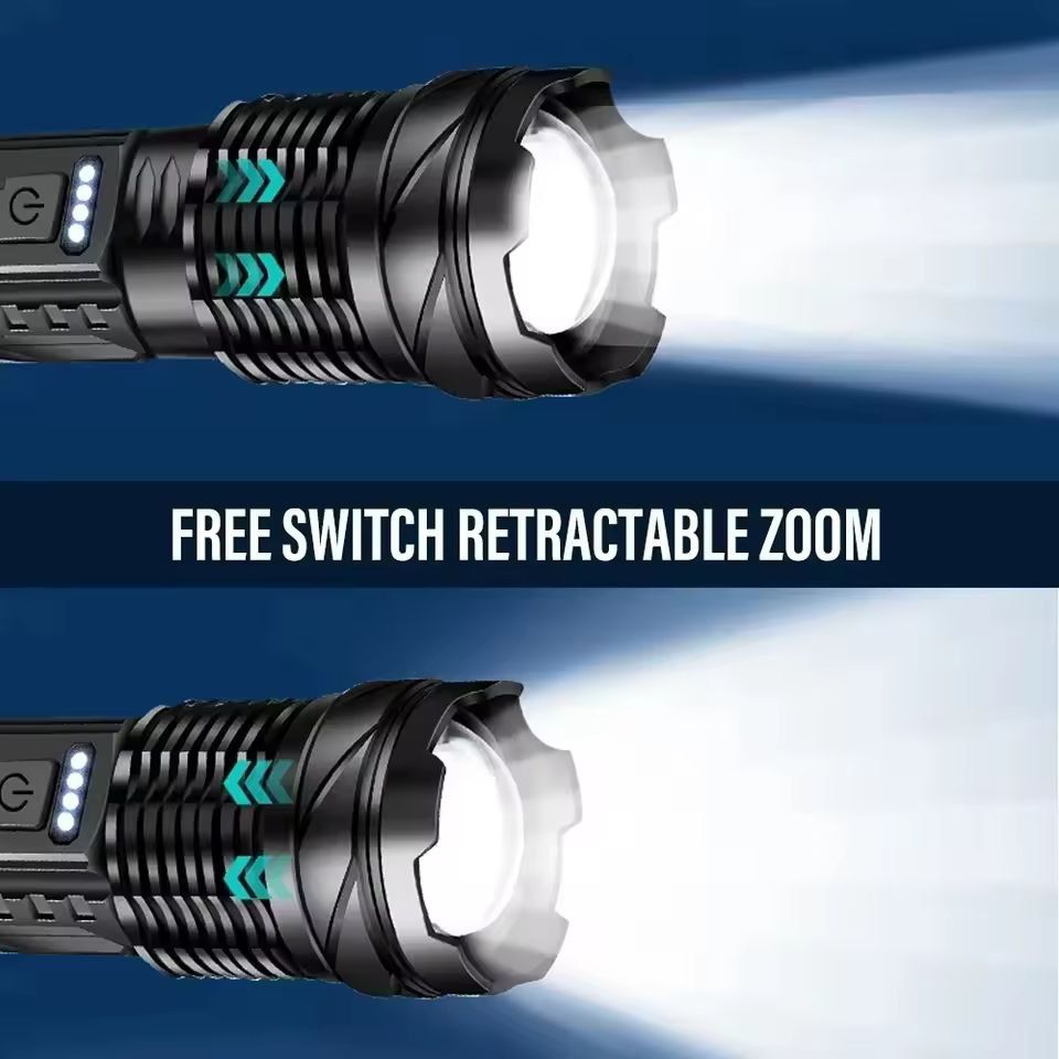 UltraBeam 2000M Rechargeable Tactical Flashlight  100000 LM Super Bright Zoom Torch 11