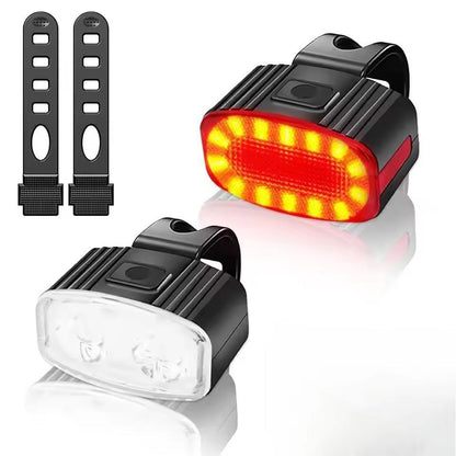 AllRound CycleGuard USBC Rechargeable Front  Rear Bike Light Set 1
