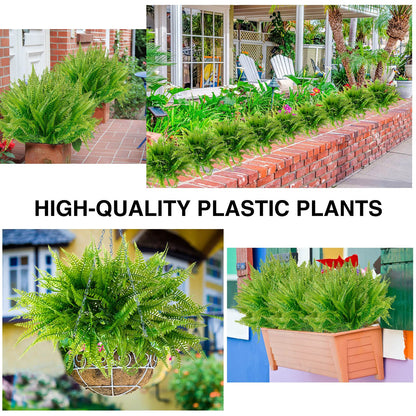Bundles Artificial Plants Fake Boston Ferns Bushes Faux Shrubs Greenery For Home Garden Outdoor UV  4