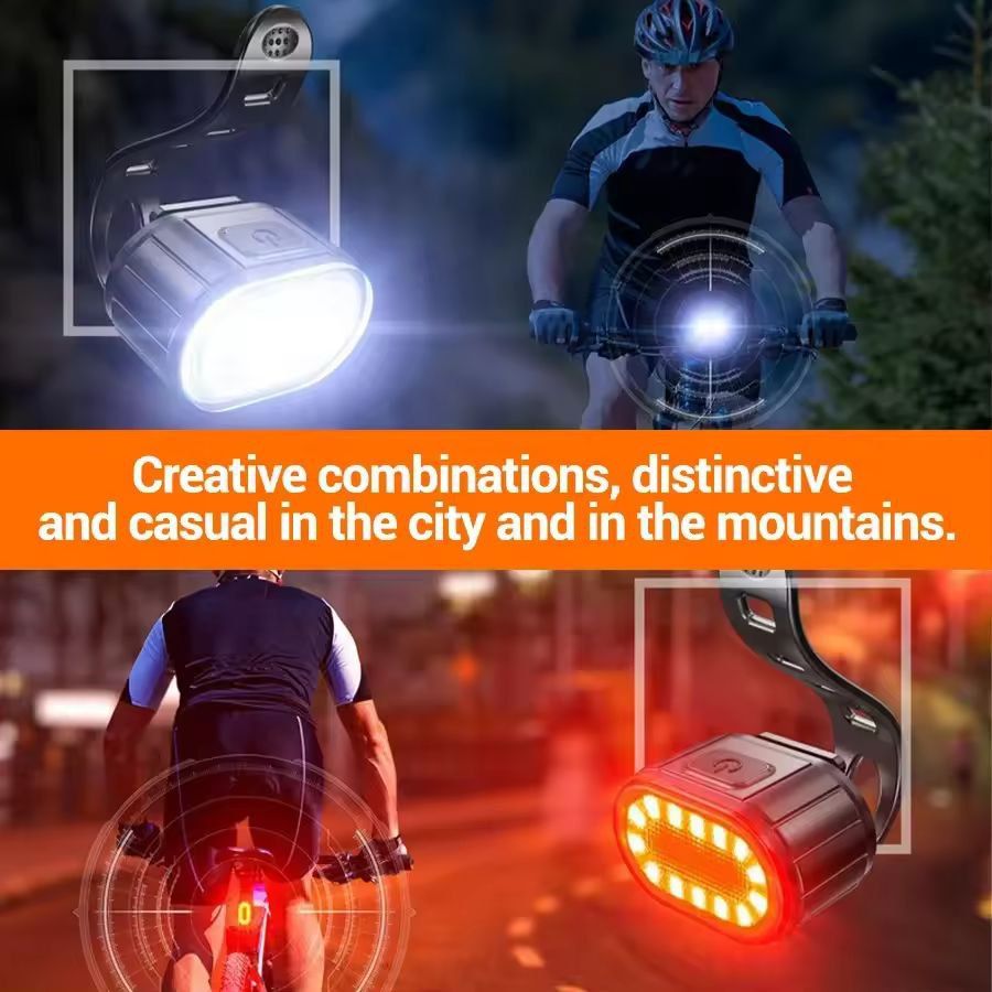 AllRound CycleGuard USBC Rechargeable Front  Rear Bike Light Set 4