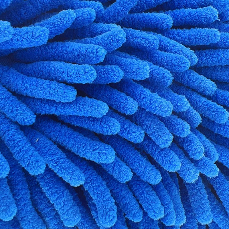 Waterproof Mitt Soft Mesh Back, Microfiber Car Wash Gloves Chenille, Wax Detailing Brush Double Faced Glove Mitt Car