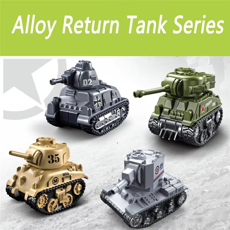 ArmourPull 4Piece Alloy Armored Tank Car Model Set For Kids  Collectors 1