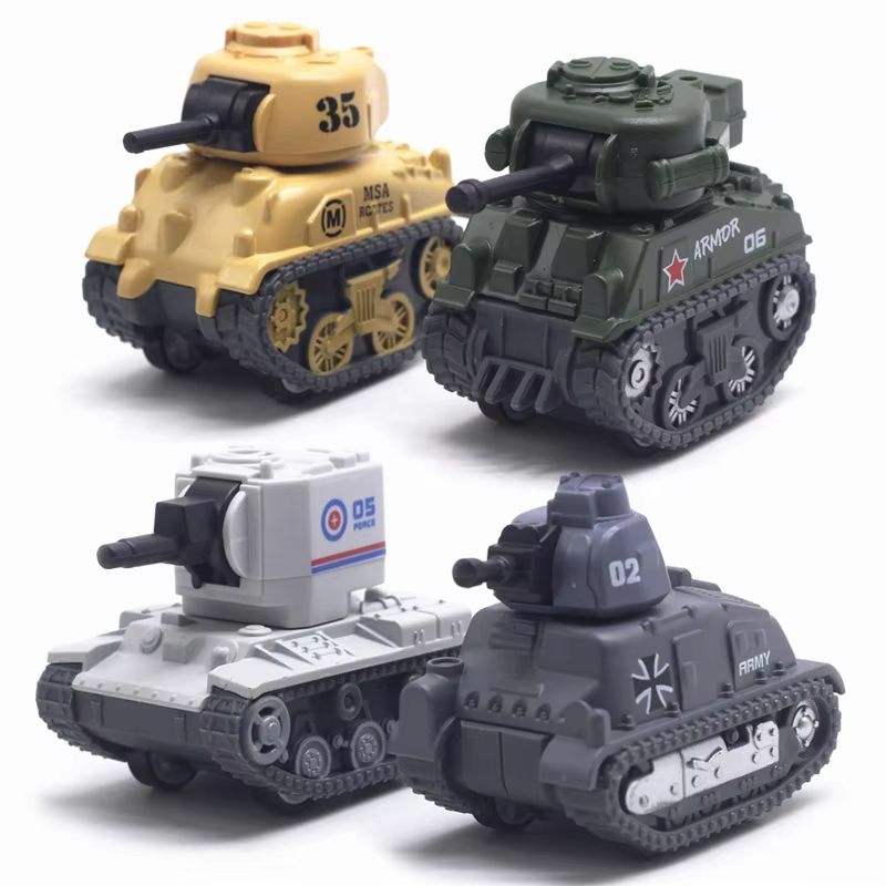ArmourPull 4Piece Alloy Armored Tank Car Model Set For Kids  Collectors 4