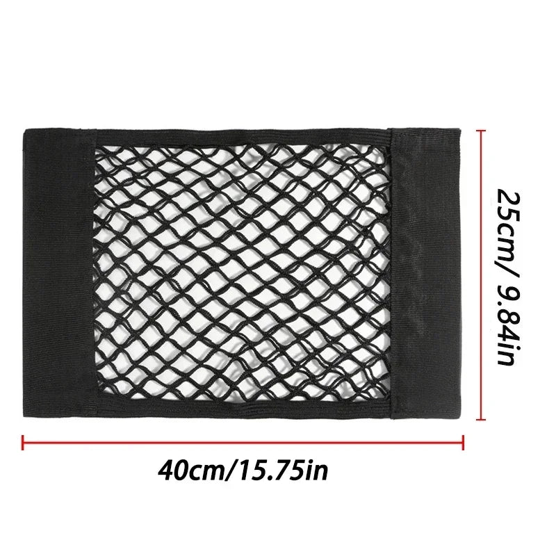 Universal Storage Bag Pocket Cage Auto Organizer Seat Back Bag, Car Back Rear Mesh Trunk Seat Elastic String Net Magic