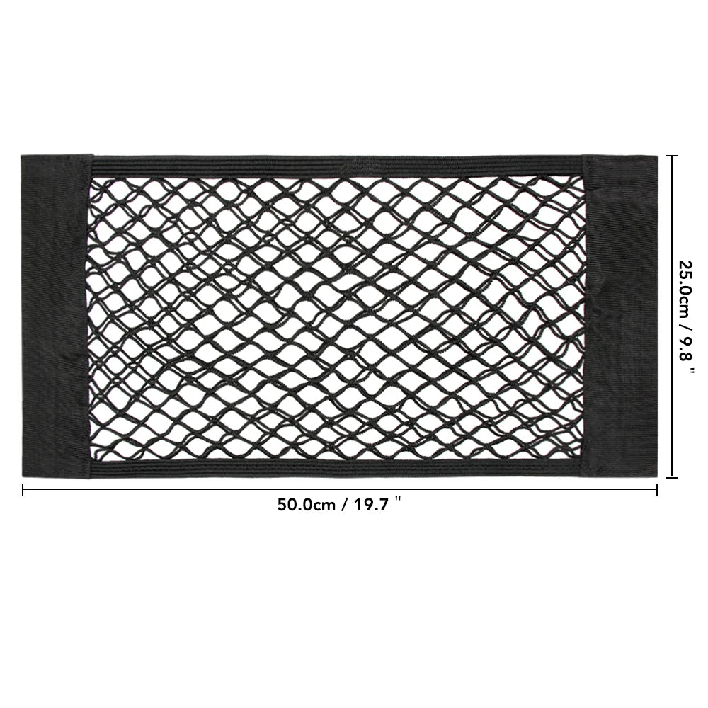 Universal Storage Bag Pocket Cage Auto Organizer Seat Back Bag, Car Back Rear Mesh Trunk Seat Elastic String Net Magic