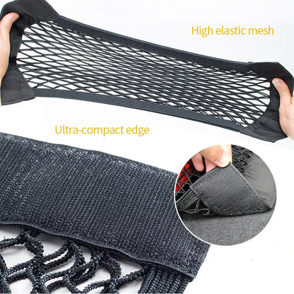Universal Storage Bag Pocket Cage Auto Organizer Seat Back Bag, Car Back Rear Mesh Trunk Seat Elastic String Net Magic