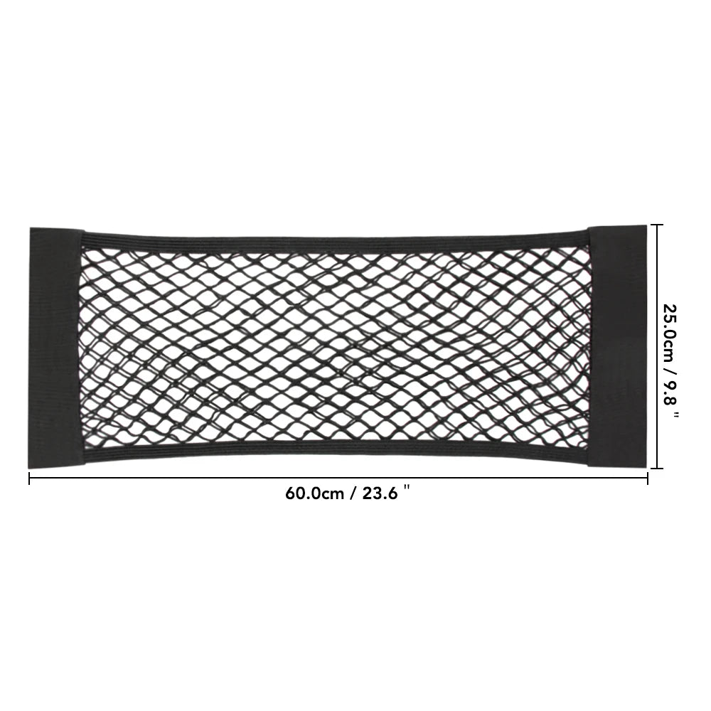 Universal Storage Bag Pocket Cage Auto Organizer Seat Back Bag, Car Back Rear Mesh Trunk Seat Elastic String Net Magic