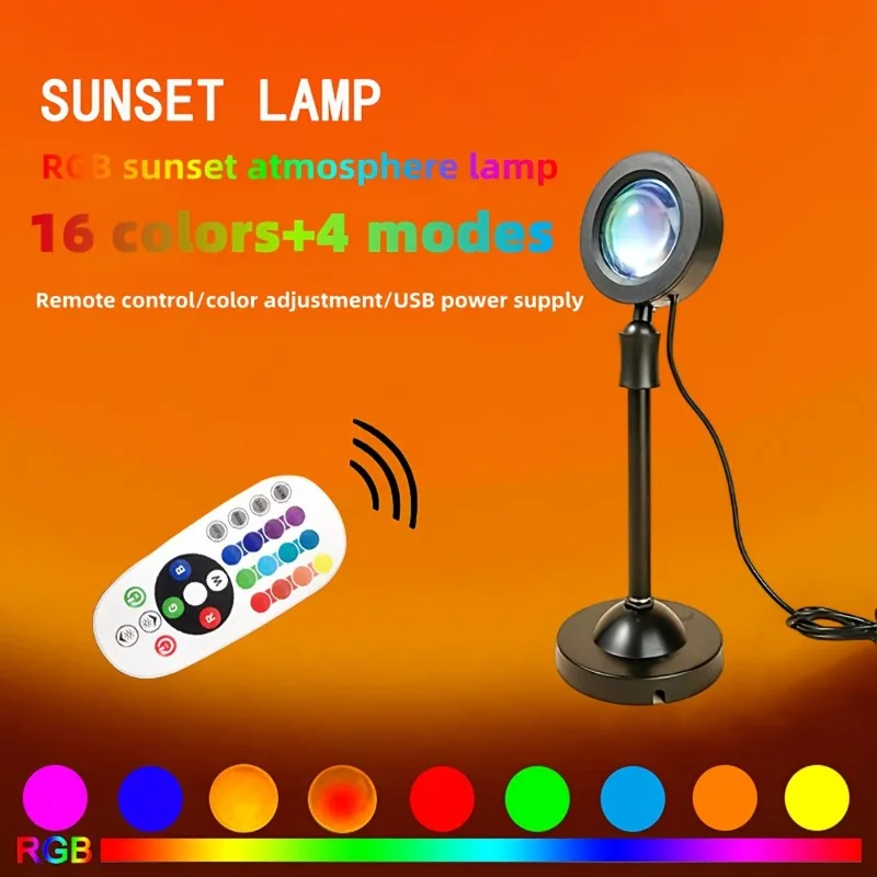 Neon Night Lamp Sunset Projector USB Sunset Light LED Rainbow Wall Atmosphere Lighting For Bedroom  3