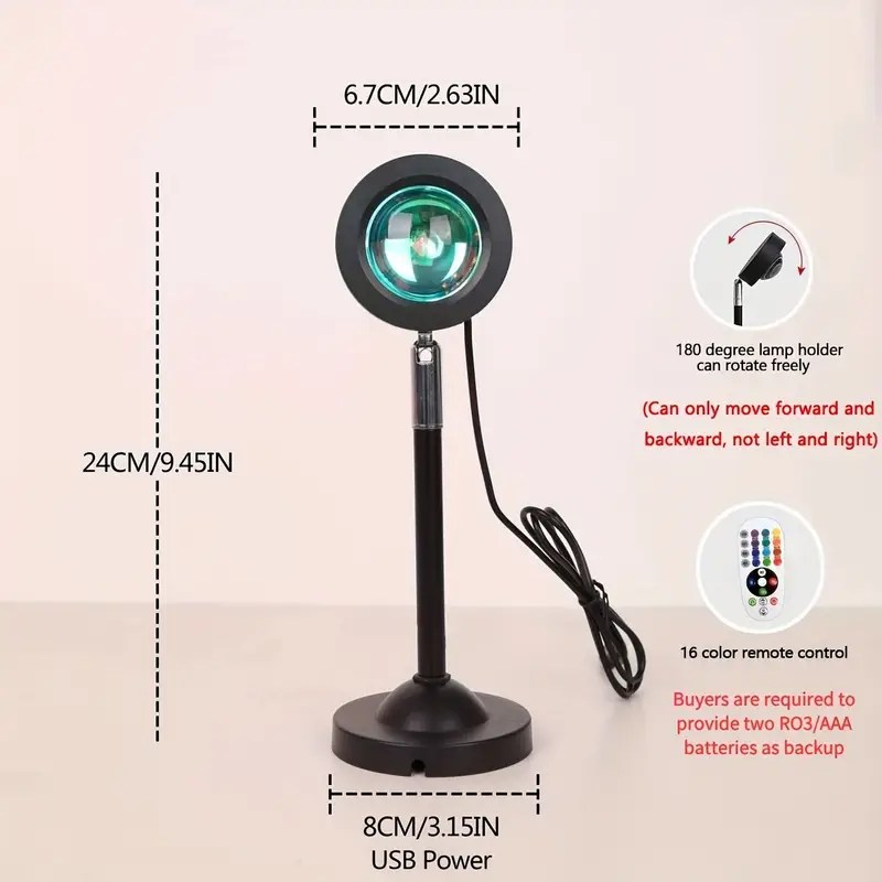 Neon Night Lamp Sunset Projector USB Sunset Light LED Rainbow Wall Atmosphere Lighting For Bedroom  1