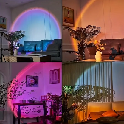 Neon Night Lamp Sunset Projector USB Sunset Light LED Rainbow Wall Atmosphere Lighting For Bedroom  2
