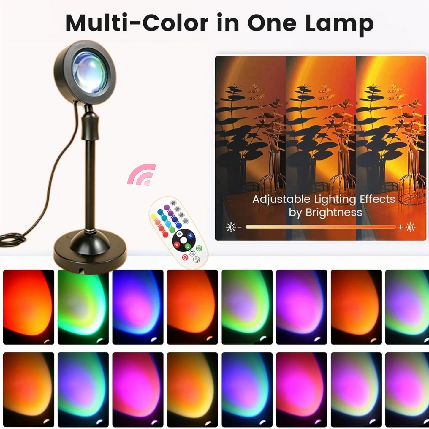 Neon Night Lamp Sunset Projector USB Sunset Light LED Rainbow Wall Atmosphere Lighting For Bedroom  4
