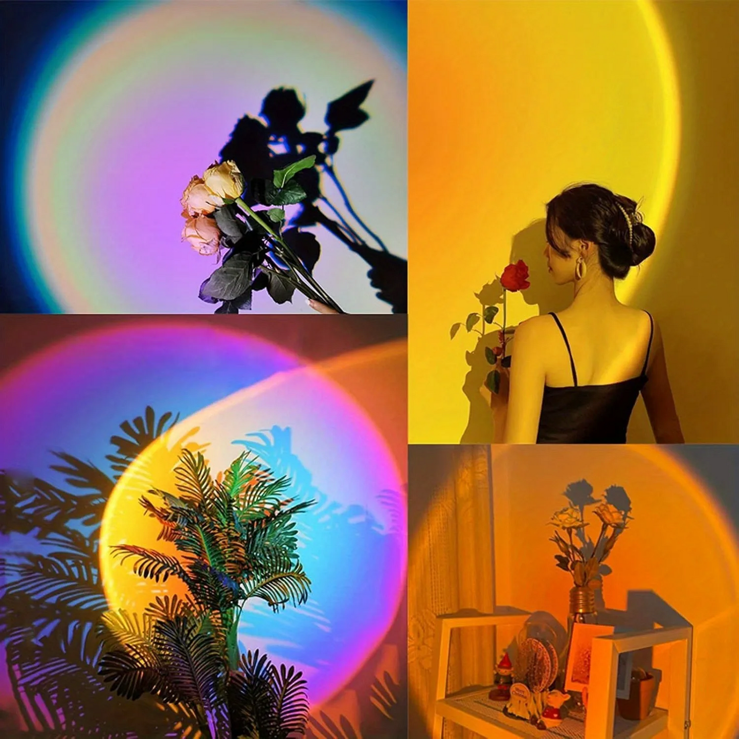 Neon Night Lamp Sunset Projector USB Sunset Light LED Rainbow Wall Atmosphere Lighting For Bedroom  5