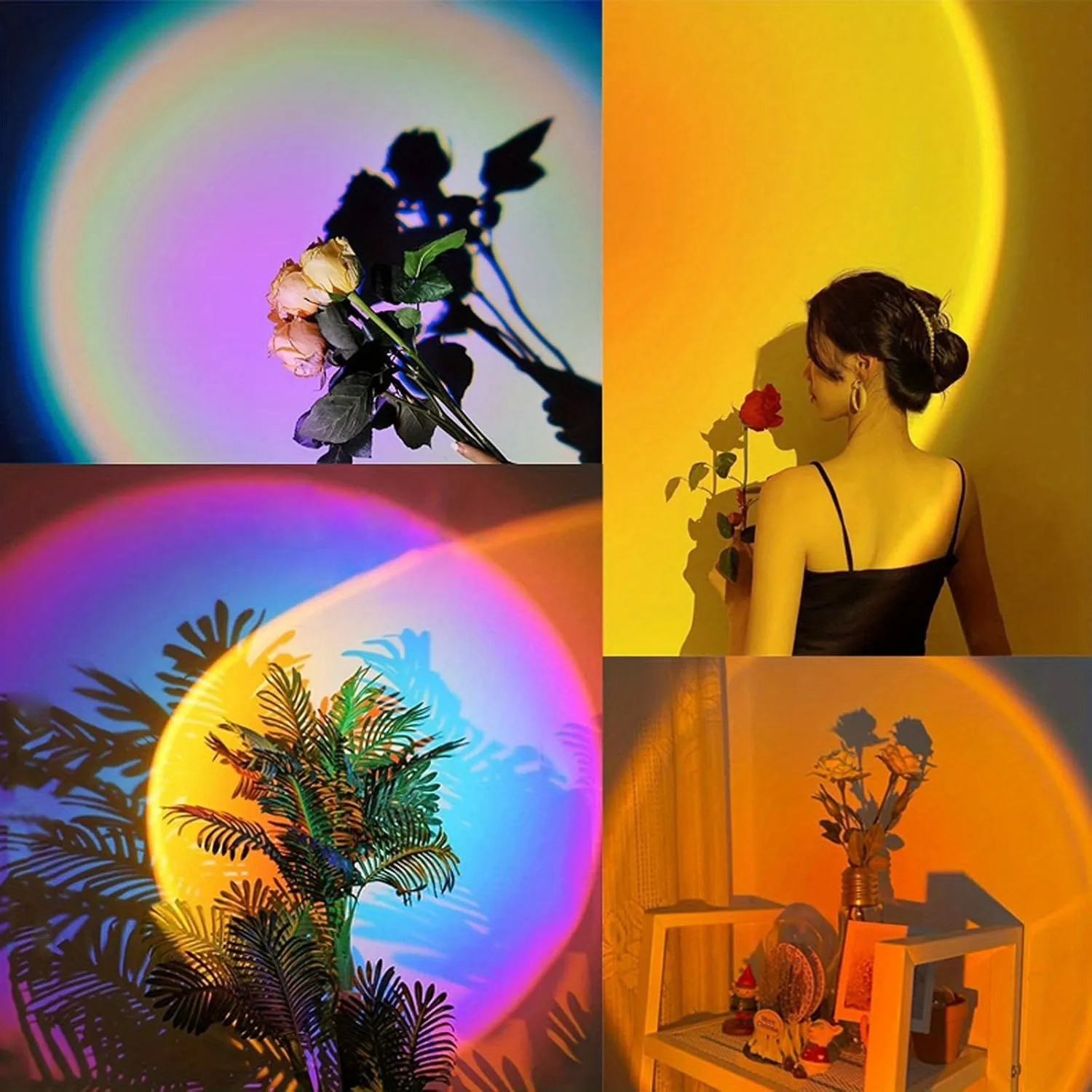 Neon Night Lamp Sunset Projector USB Sunset Light LED Rainbow Wall Atmosphere Lighting For Bedroom  5