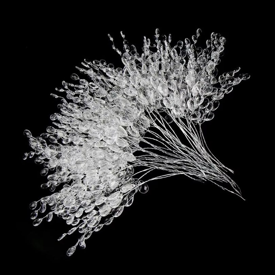 Artificial Acrylic Water, White Crystal Droplet Handmade, Festival Wedding, Bridal Bouquets Wreath Hairpin, Gift Decor