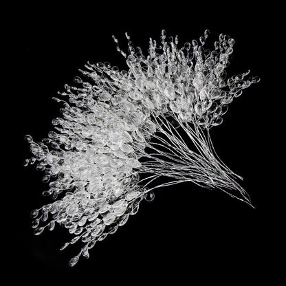 Artificial Acrylic Water, White Crystal Droplet Handmade, Festival Wedding, Bridal Bouquets Wreath Hairpin, Gift Decor
