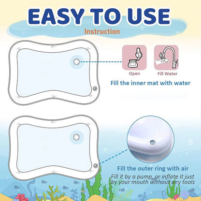 AquaCuddle Infant Water Play Mat  Inflatable Tummy Time Cushion For Babies  Toddlers 5