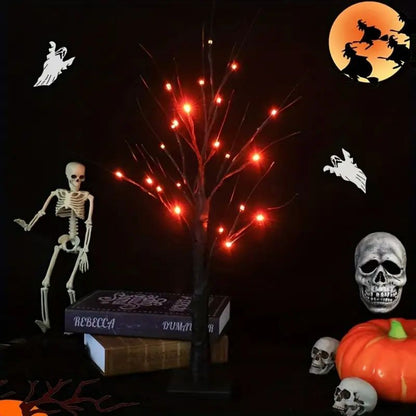 Birch Tree Lights  Orange And Purple Illuminated Halloween Battery Powered USB Decor Black Branch T 3