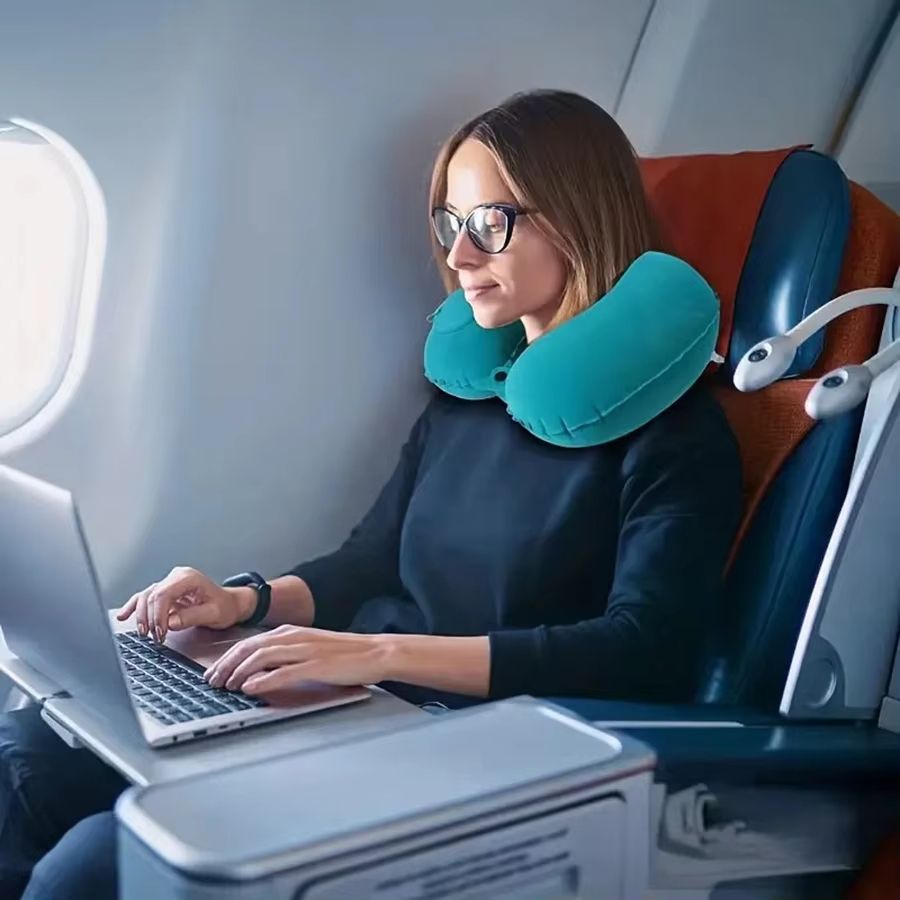 TravelFlock Inflatable Portable Neck Pillow For Travel  Outdoor 1