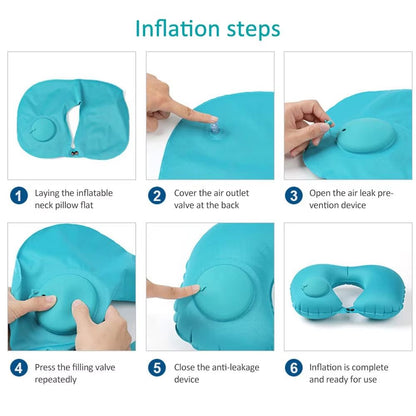 TravelFlock Inflatable Portable Neck Pillow For Travel  Outdoor 5