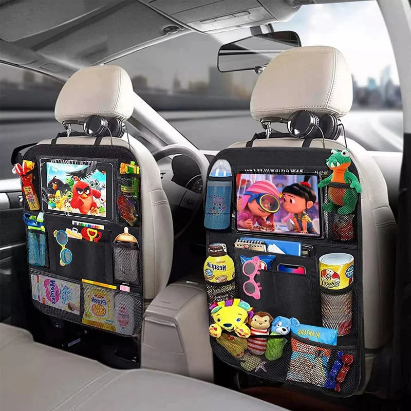 Tablet Holder Car Bag, Oxford Fabric Car Back Multi Pocket, Seat Organizer, Storage Protector for Kids