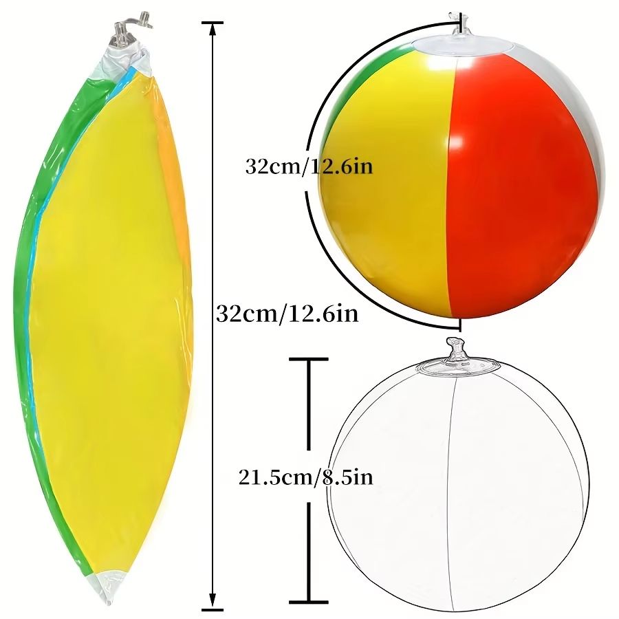 SplashParty 10Piece Inflatable Beach Ball Set  Colorful Pool  Party Water Game Balls 5