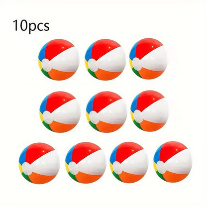 SplashParty 10Piece Inflatable Beach Ball Set  Colorful Pool  Party Water Game Balls 6