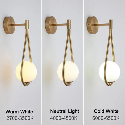 LED Wall Lamps with Bulb, Black Copper Indoor LED Wall Lights, With Plug Switch for Bedroom, Wall Sconce Decor