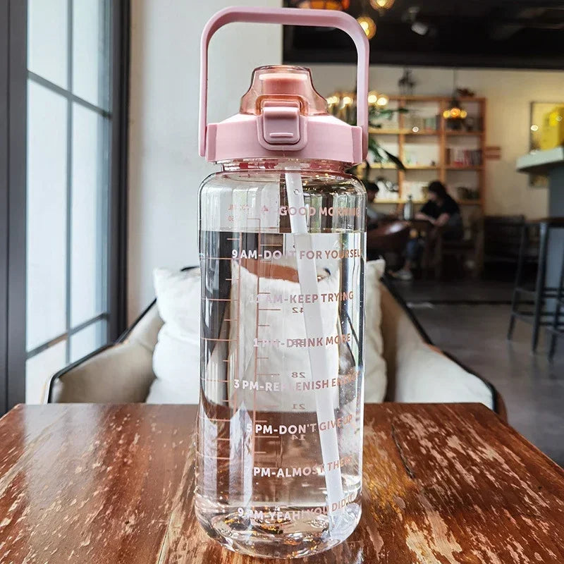Portable Travel Water Bottle With Straw Plastic Kettle Large Sports Fitness Cup High Value Adult Un 1