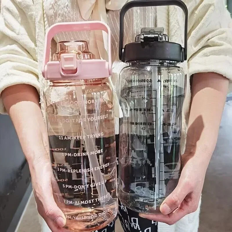 Portable Travel Water Bottle With Straw Plastic Kettle Large Sports Fitness Cup High Value Adult Un 4