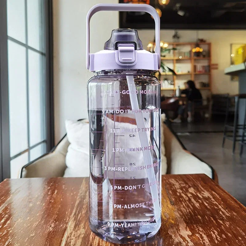 Portable Travel Water Bottle With Straw Plastic Kettle Large Sports Fitness Cup High Value Adult Un 8