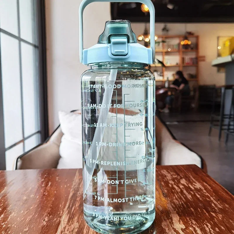 Portable Travel Water Bottle With Straw Plastic Kettle Large Sports Fitness Cup High Value Adult Un 9