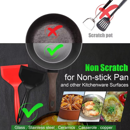 Wide Silicone Spatula Shovel Turner For Nonstick Cookware 2