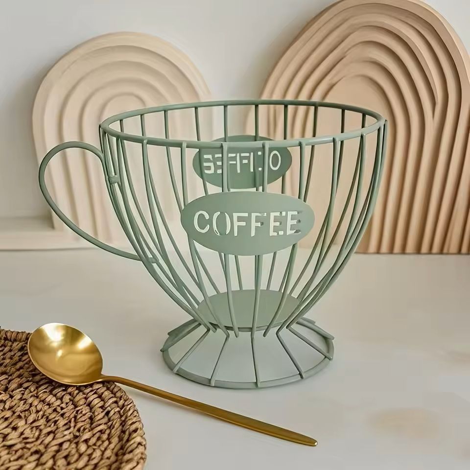 Metal Frame Coffee Capsule Storage Basket Premium Iron Base Organizer For Pods And Snacks 1