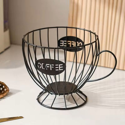 Metal Frame Coffee Capsule Storage Basket Premium Iron Base Organizer For Pods And Snacks 3