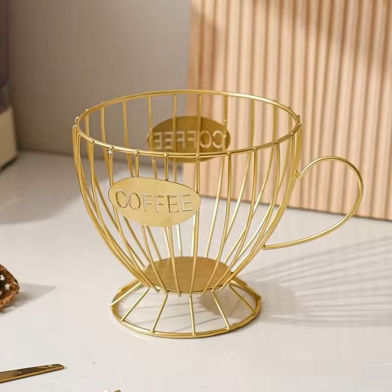 Metal Frame Coffee Capsule Storage Basket Premium Iron Base Organizer For Pods And Snacks 4