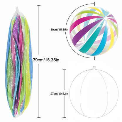 CrystalStripe 15 Transparent Striped Inflatable Beach Ball  Single Piece For Pool  Party 5