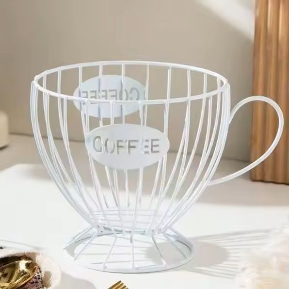 Metal Frame Coffee Capsule Storage Basket Premium Iron Base Organizer For Pods And Snacks 6