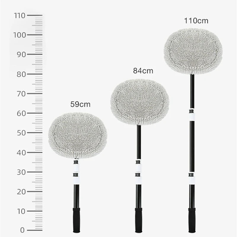 Car Cleaning Brush, Car Wash Brush, Telescoping Long Handle Mop, Soft Hair Chenille Broom, Universal Window