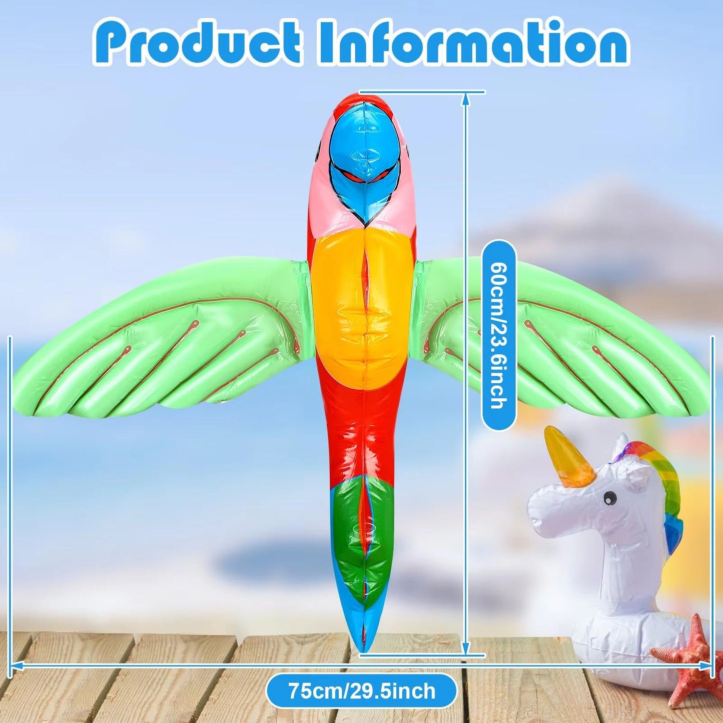 TropicalWing Inflatable PVC Parrot Game Toy For Outdoor  Beach Parties 5